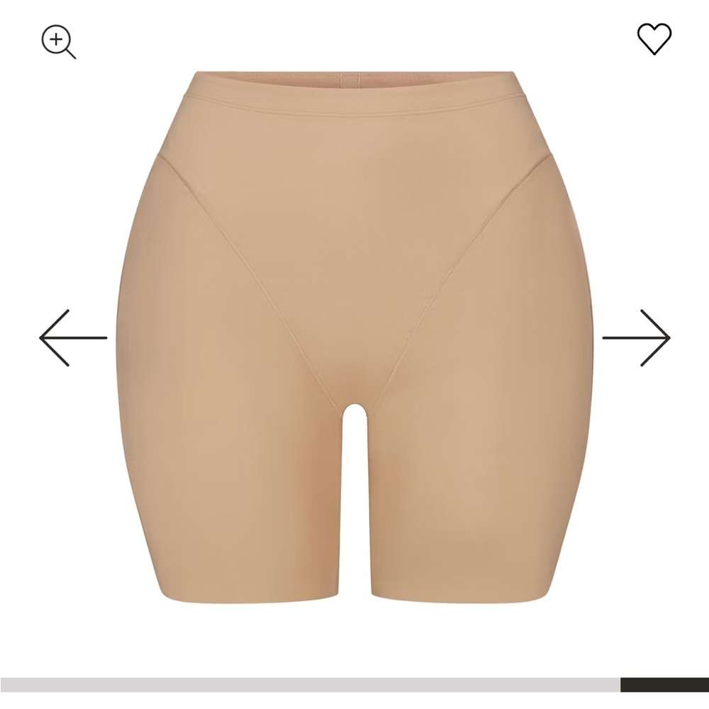 SKIMS Sculpting High-Waist Mid-Thigh Shaper Shorts in Nude